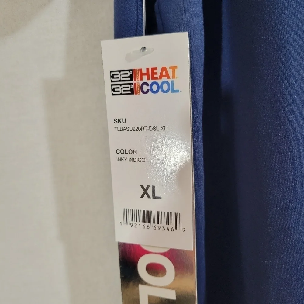 NWT 32 Degrees Blue V-Neck Workout Cuffed Tee XL - Picture 4 of 6